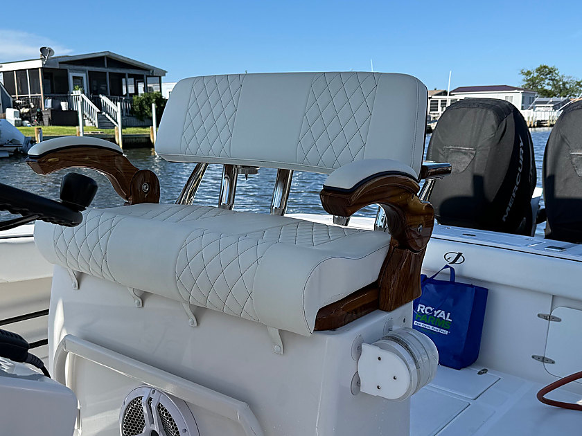 New Release Marine helm chairs installed at the helm