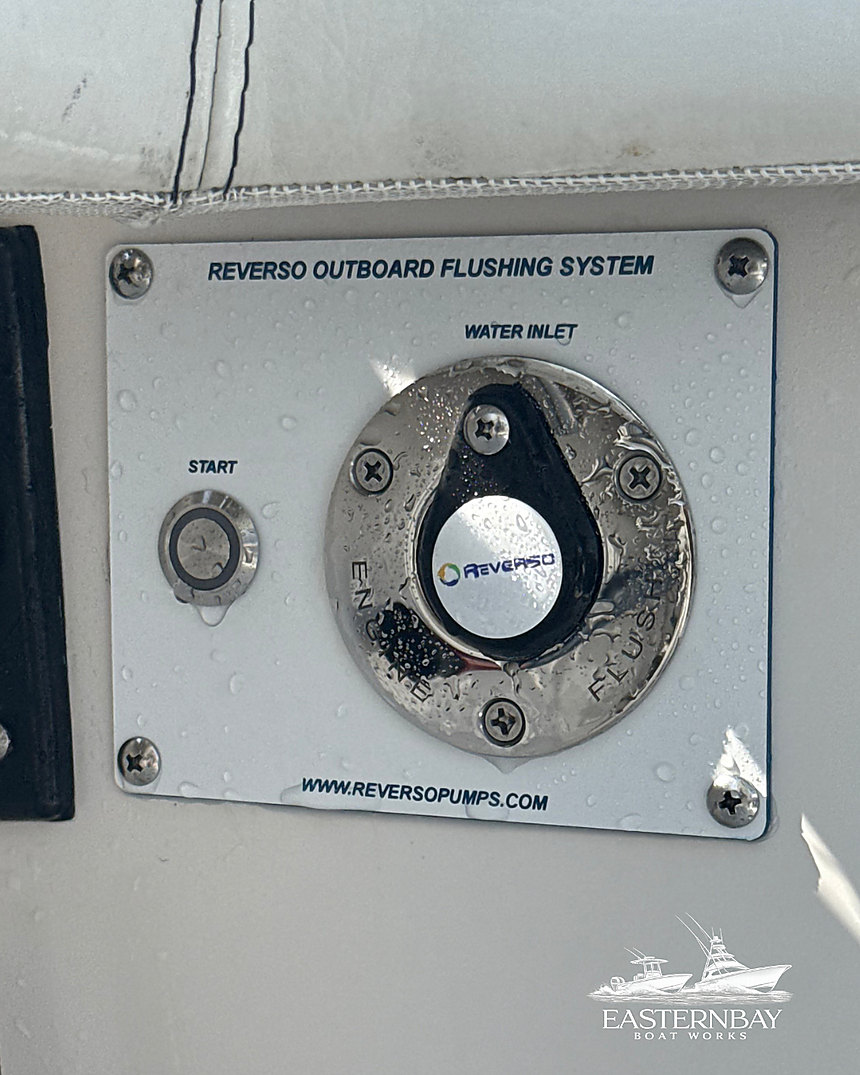 A Reverso automatic outboard flushing panel installed by Eastern Bay Boat Works