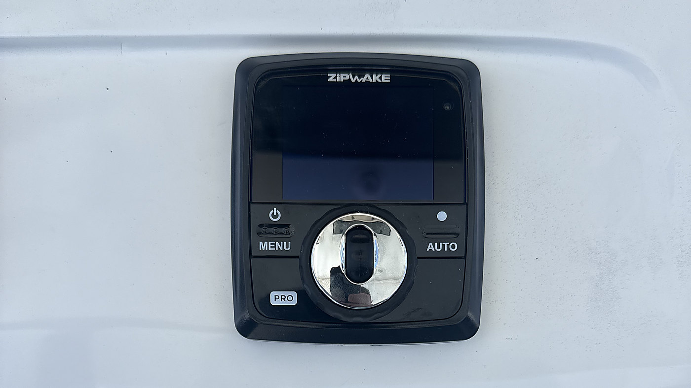 The Zipwake control panel installed at the helm of the Jupiter 31